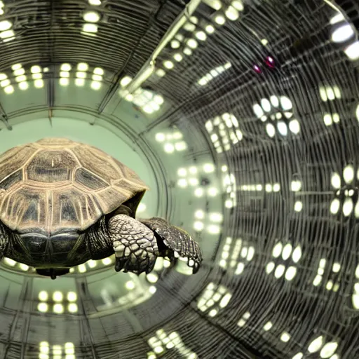 Image similar to tortoise x - ray bright lights, operating room, closeup, wide angle