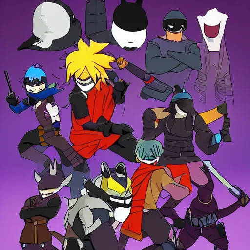 Image similar to ninja from fortnite in the style of studio ghibli