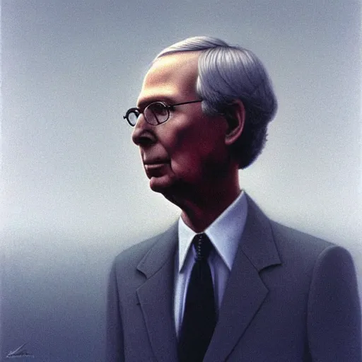 Prompt: Minority Leader Mitch McConnell. Zdzisław Beksiński