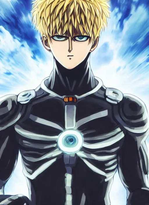 Image similar to A full portrait photo of real-life genos one punch man, f/22, 35mm, 2700K, lighting, perfect faces, award winning photography.