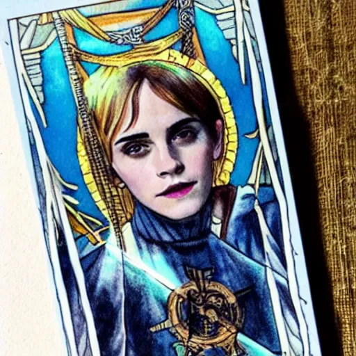 Prompt: Tarot card of Emma Watson