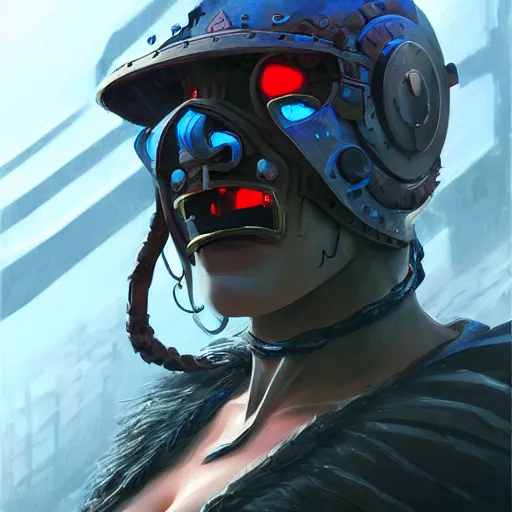 Image similar to cyberpunk viking helmet mask warrior goddess robot ninja fantasy, art gta 5 cover, official fanart behance hd artstation by jesper ejsing, by rhads, makoto shinkai and lois van baarle, ilya kuvshinov, ossdraws