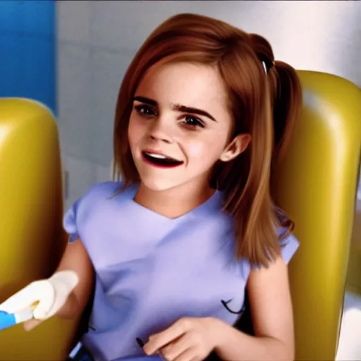 Image similar to film still of emma watson from finding nemo, dentist office 2 0 0 3,