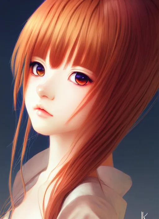 Prompt: portrait of beautiful young anime girl, cute-fine-face, pretty face, realistic shaded Perfect face, fine details. Anime, final fantasy, highly detailed, artstation, illustration, art by Ilya Kuvshinov and Gustav Klimt