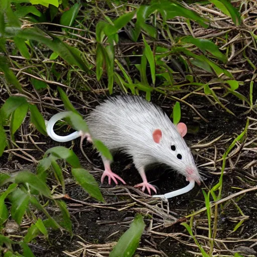 Prompt: elusive white drain rat