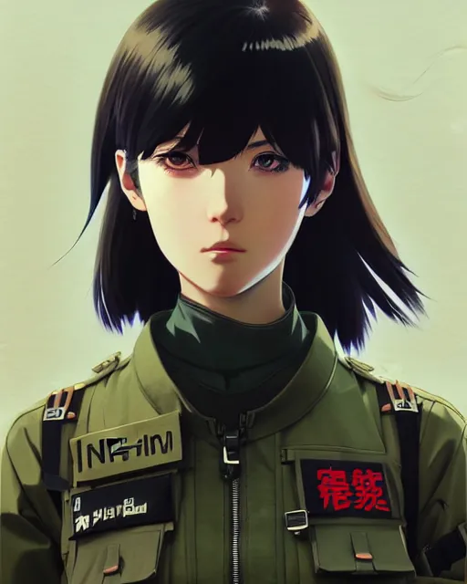 Image similar to girl wearing tactical gear, very anime, fine - face, audrey plaza, realistic shaded perfect face, fine details. anime. realistic shaded lighting poster by ilya kuvshinov katsuhiro otomo ghost - in - the - shell, magali villeneuve, artgerm, jeremy lipkin and michael garmash and rob rey