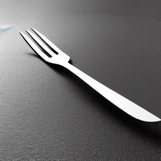 Image similar to a 3d object of a large fork, realistic, on its own, no background