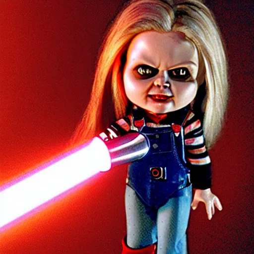 Image similar to a film still of tiffany ( from chucky ) in star wars realistic, detailed