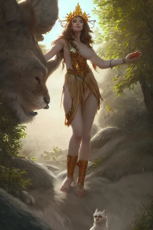 Image similar to goddess of the furry land, highly detailed, digital painting, artstation, concept art, smooth, sharp focus, illustration, unreal engine 5, 8 k, art by artgerm and greg rutkowski and edgar maxence