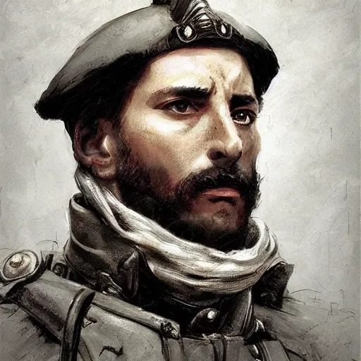 Image similar to portrait of a spanish soldier and poet garcilaso de la vega, face portrait, renaissance era clothing, epic, tragic, military art, fantasy, dieselpunk, hd shot, digital portrait, beautiful, artstation, comic style, by artgerm, guy denning, jakub rozalski, magali villeneuve and charlie bowater