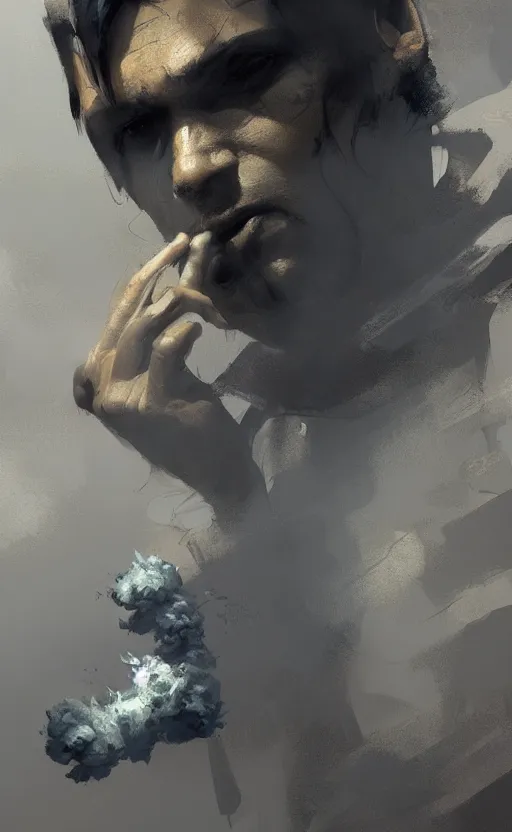 Image similar to 2 d smoke, by greg rutkowski, esuthio, craig mullins