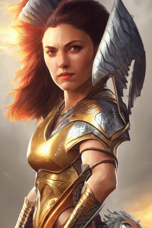 Image similar to amazon valkyrie athena, d & d, fantasy, portrait, highly detailed, headshot, digital painting, trending on artstation, concept art, sharp focus, illustration, art by artgerm and greg rutkowski and magali villeneuve