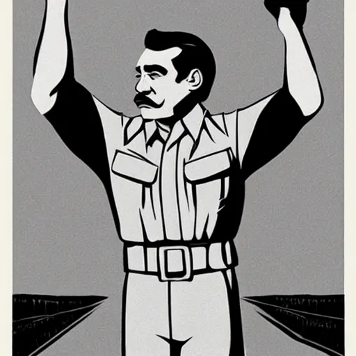 Prompt: art of stalin, in tom of finland style