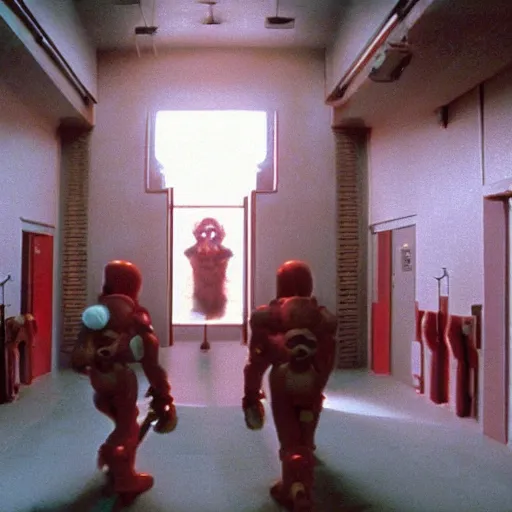 Prompt: doom classic, still from a movie by wes anderson, cinematic!, hyperreal, eerie, wide angle, insanely detailed, god rays, 3 5 mm