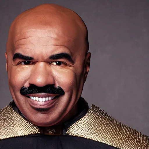 Image similar to promotional photograph of steve harvey in medieval clothing, highly detailed, cinematic lighting, photo, award - winning photograph, professional photograph, dramatic posing