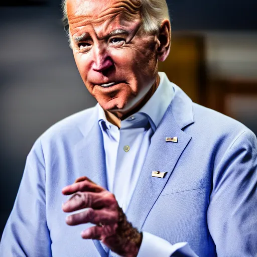 Image similar to Joe Biden with an shredded, toned, inverted triangle body type, XF IQ4, 150MP, 50mm, F1.4, ISO 200, 1/160s, natural light