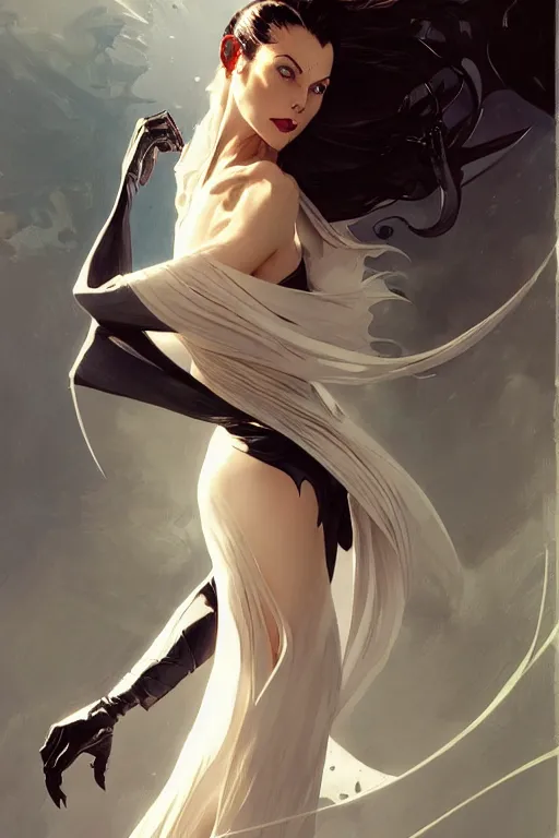 Prompt: elegant flowing batman aeon flux gown profile picture by greg rutkowski, dynamic pose, intricate, futuristic, fantasy, elegant, by stanley artgerm lau, greg rutkowski, thomas kindkade, alphonse mucha, loish, thierry mugler, norman rockwell,