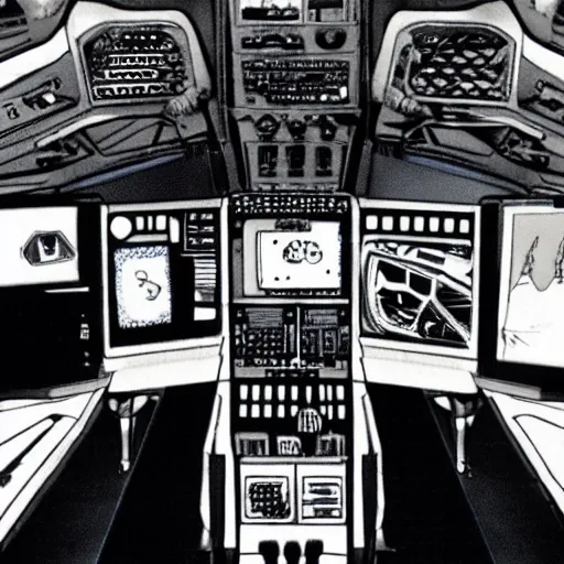 Prompt: interior of ufo cockpit ; photo from fashion magazine