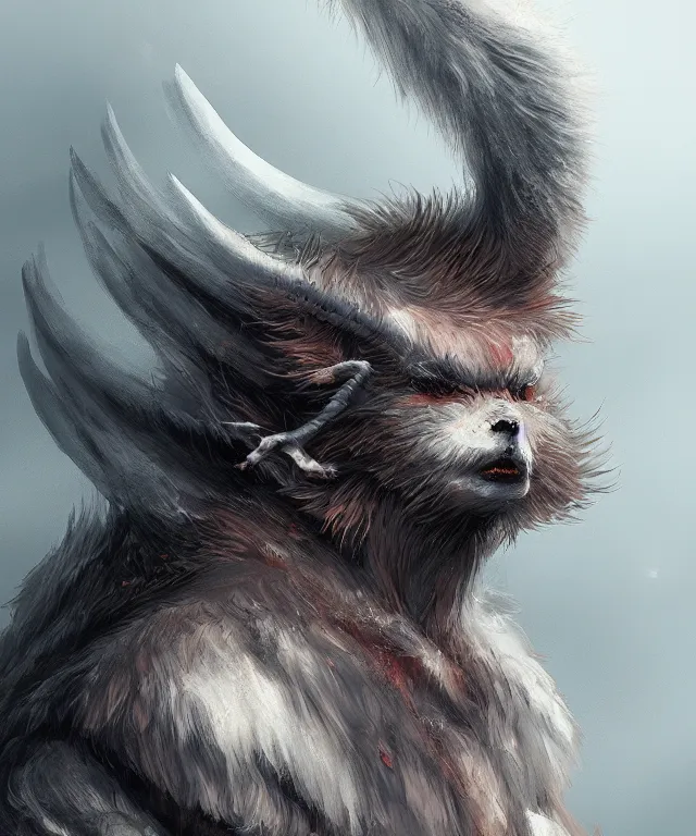 Prompt: a mythical creature covered in fur and spitting caustic acid, fantasy, elegant, digital painting, artstation, concept art, matte, sharp focus, illustration, art by koyoharu gotouge