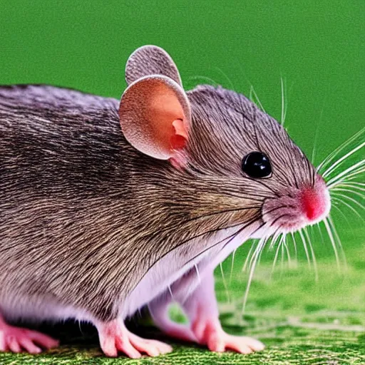 Image similar to The first electric mouse (Tonitru Rattus) discovered in nature, circa 1992, photograph