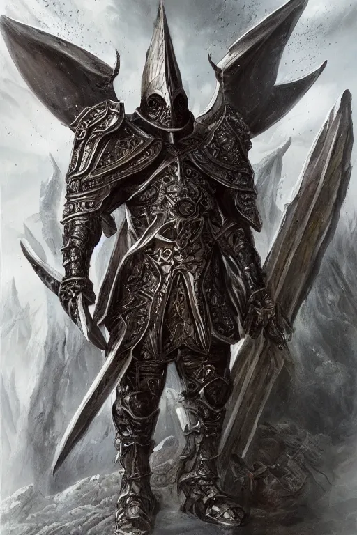 Image similar to full body concept art of templar knight wear baphomet armor made with porcelain by Jeff Easley and Peter Elson + beautiful eyes, beautiful face + symmetry face + galaxy + gothic, surreal, dread + highly detailed, intricate complexity, epic composition, magical atmosphere + masterpiece, award winning + trending on artstation