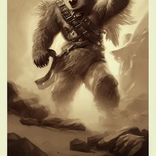 Image similar to dashing charming grinning charismatic bear beast-man rogue, wearing captain's tricorne hat, naval background, amazing, lifelike award winning pencil illustration trending on art station artgerm Greg rutkowski cinematic