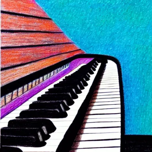 Image similar to beautiful abstract piano, detailed color pencil drawing 4 k