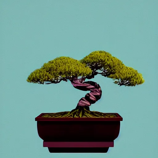 Prompt: bonsai rowan! tree but minimalistic concept art by frank stella gilleard james whalen tom, colorful, soft light, trending on artstation, minimalism