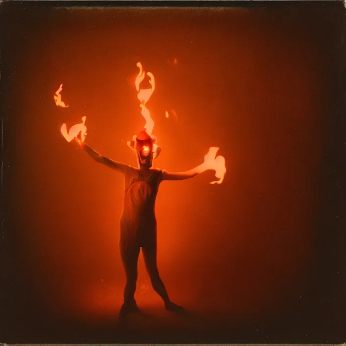 Prompt: kodak portra 4 0 0, wetplate, motion blur, portrait photo of a backdrop, skelleton dance, golden 1 9 2 0 s, coloured in orange fire, sparkling, by georges melies and by britt marling, muted colours