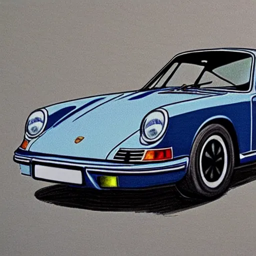 Image similar to sketch of a porsche 9 1 1 9 6 4 carrera 2