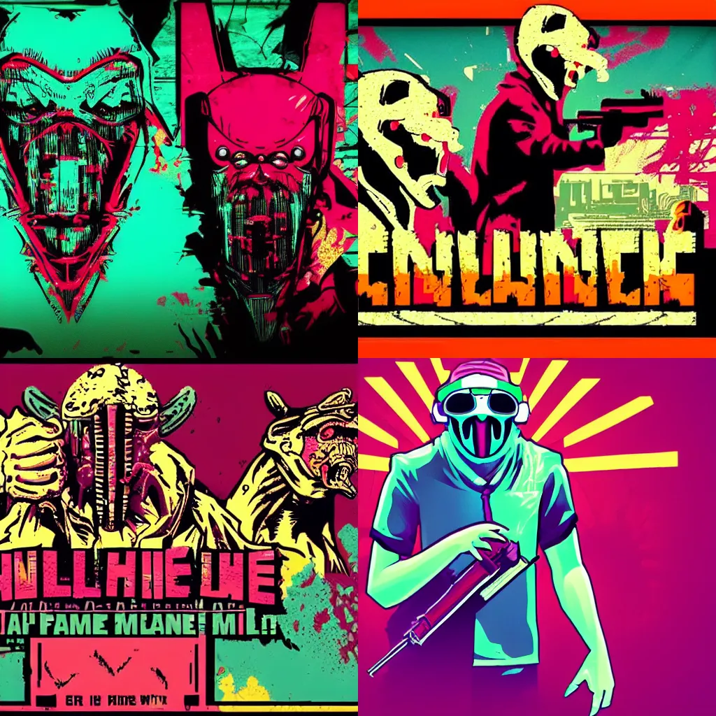 Prompt: hotline miami (game) wallpaper