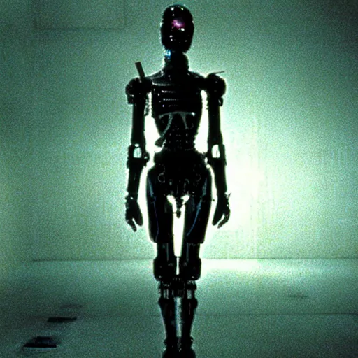 Image similar to movie still of a cool cyborg, cinematic composition, cinematic light, by dario argento