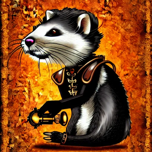 Image similar to steampunk ferret in tophet art