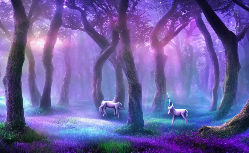 Prompt: magic forest, a lot of unicorns and pixies, real photo, 8 k resolution, photorealistic,