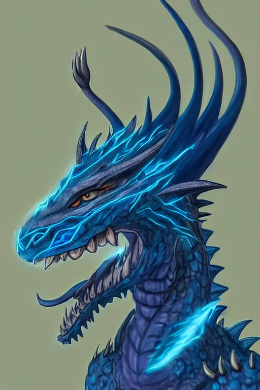 Image similar to full length portrait of a blue dragon sorcerer, anthropomorphic, nature lover, nerd, clumsy, electricity, comets, dragon, male, magical robes, high fantasy, d & d, by tyler jacobson, face details, extremely detailed, digital illustration