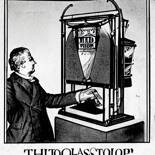 Image similar to plans for a mutoscope as drawn by thomas edison.