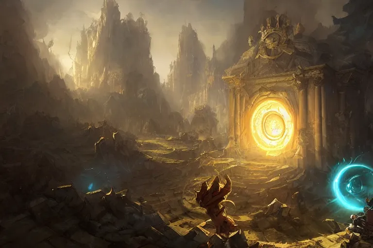 Image similar to a time traveler opening a giant portal in the baroque era, league of legends art style, hearthstone art style, epic fantasy style art by Craig Mullins, fantasy epic digital art, epic fantasy card game art by Greg Rutkowski