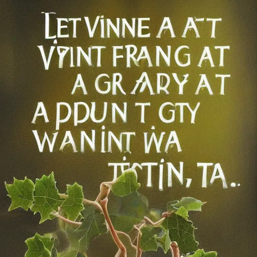 Prompt: let a vine grow, water every day, the first stanza till the vine spreads, the second stanza till the vine withers, the third stanza till the wall vanishes