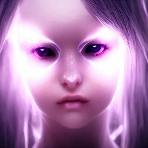 Prompt: a douyin egirl portrait glowing white glowing eyes white skin grunge evil cute kawaii, 3 d render, hyper realistic, final fantasy 1 2 style, hyper realistic, humanlike