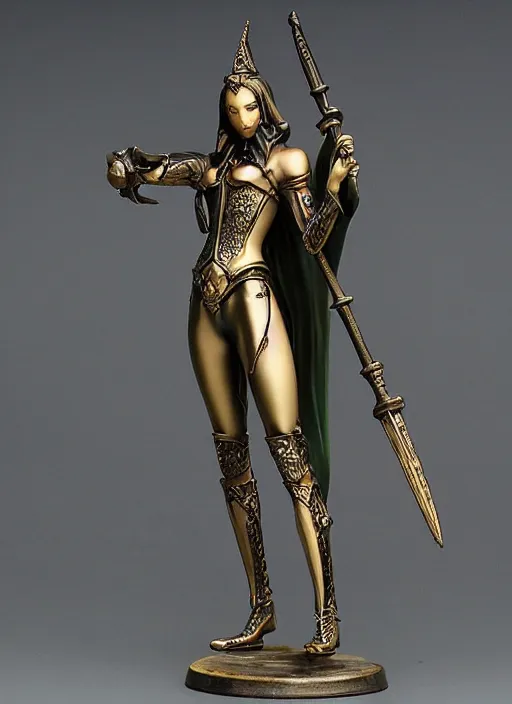 Prompt: 80mm, resin detailed model figure of Alchemy Imperial Princess knight gothic bronze