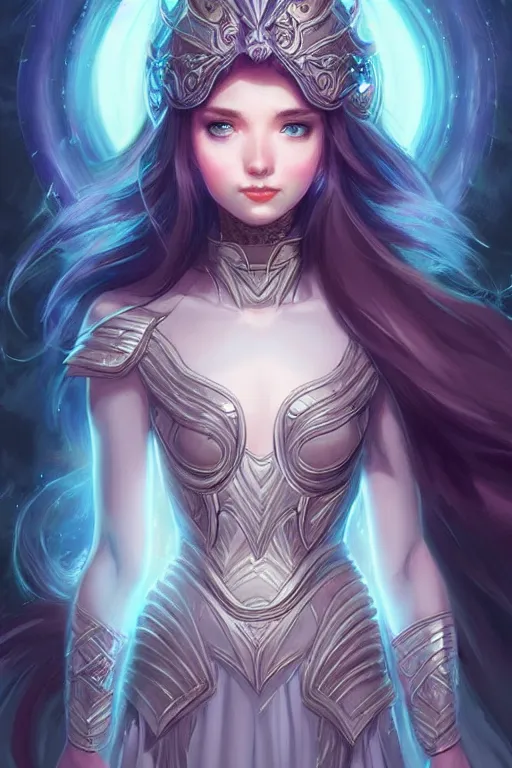 Image similar to an attractive young girl clothed in ethereal armor emitting psychic power, psychic, psychic powers, detailed, highly detailed, hyper detailed, trending on tumblr, by artgerm, by loish, fantasy scene, fantasy aesthetic, trending on Artstation