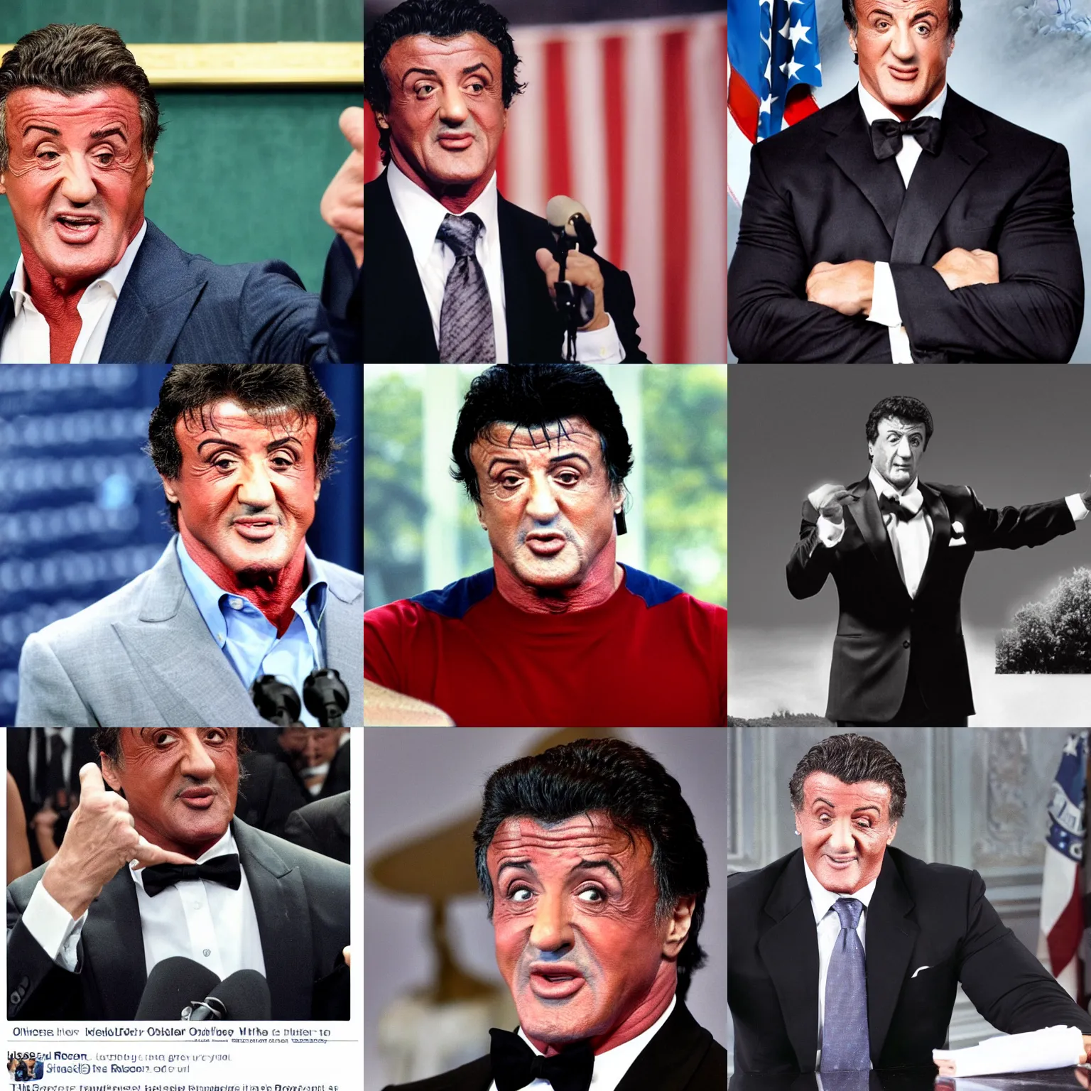 Prompt: sylvester stallone as the president of the united states