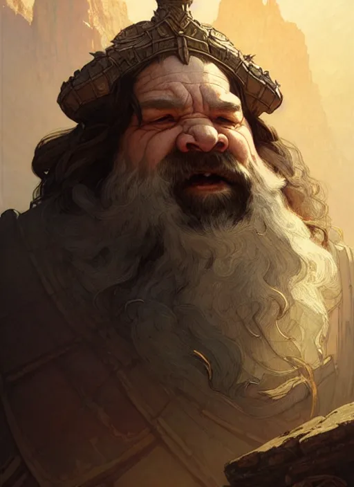 Prompt: a craggy faced dwarven lord, intricate, sharp focus, illustration, highly detailed, digital painting, concept art, matte, art by WLOP and Artgerm and Greg Rutkowski and Alphonse Mucha, masterpiece