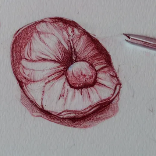 Image similar to professional ink pen sketch of a close-up raspberry