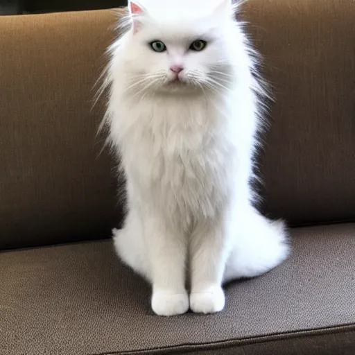 Image similar to white fluffy cat with a suit and tie