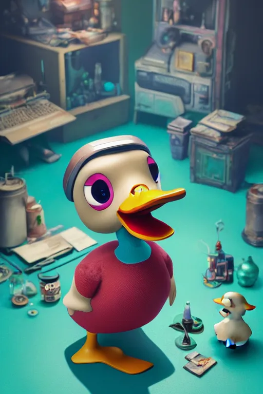 Prompt: the duck became a cyborg, isometric 3d, ultra hd, character design by Mark Ryden and Pixar and Hayao Miyazaki, unreal 5, DAZ, hyperrealistic, octane render, cosplay, RPG portrait, dynamic lighting, intricate detail, summer vibrancy, cinematic