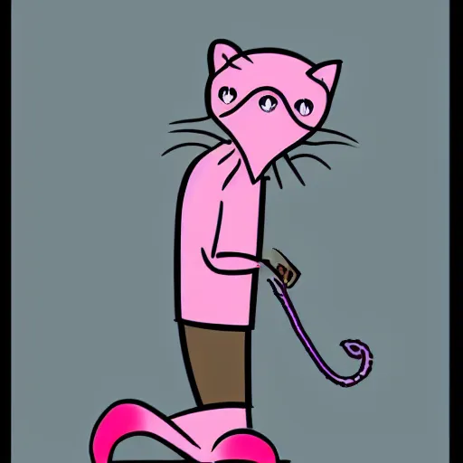 Prompt: illustration pink panter, , cartoon, funny