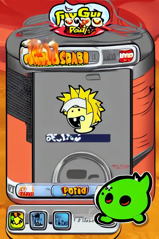Prompt: guy fieri tamagotchi virtual pet