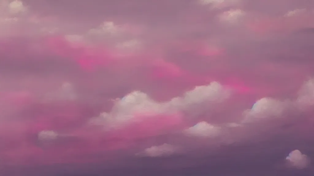 Prompt: a painting of pink clouds in the sky by hsiao - ron chen and ian fischer, featured on tumblr, digital art, matte background, soft mist, wallpaper