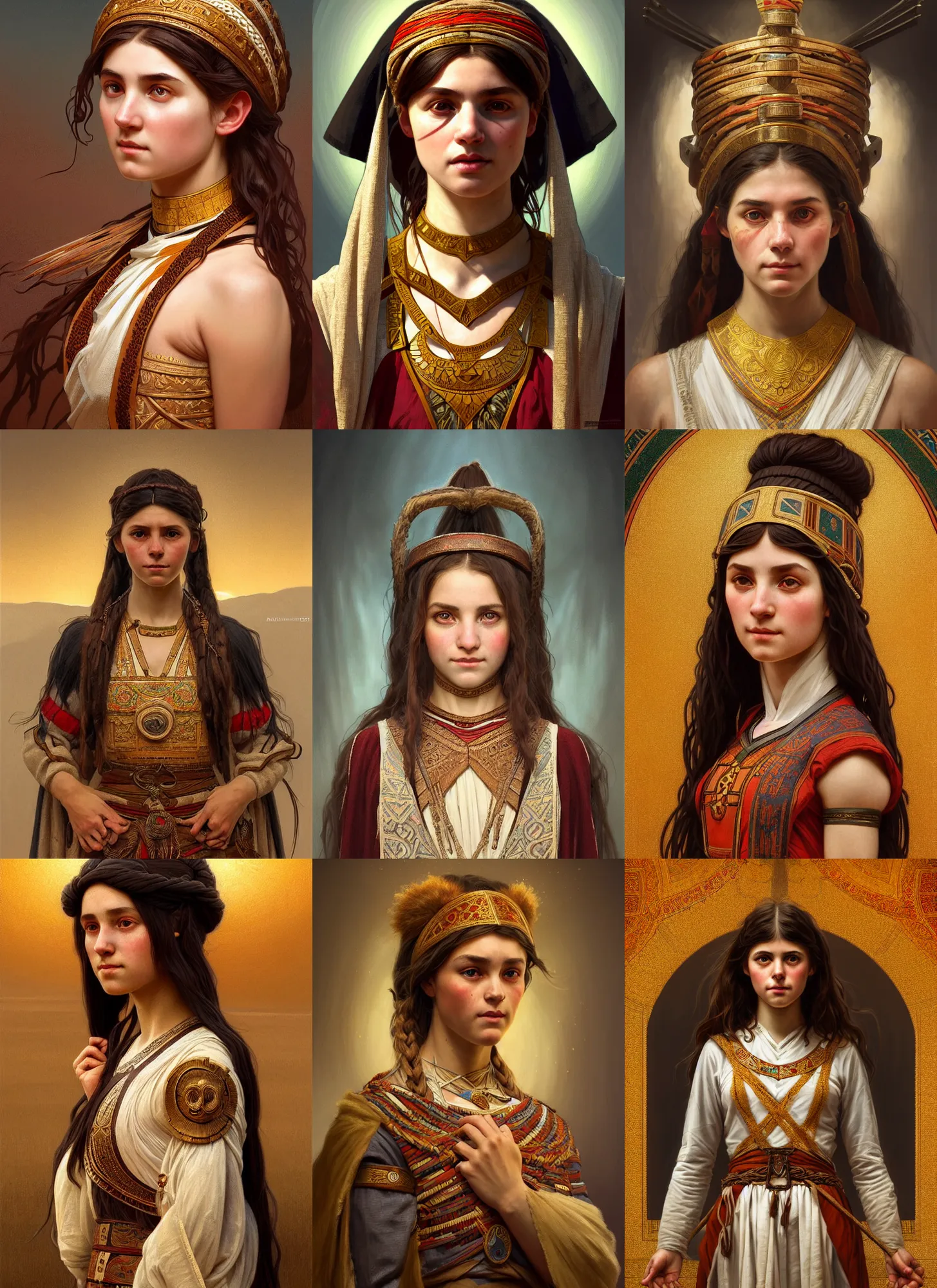 Prompt: symmetry!! portrait of 4 3 0 0 bc babilonian girl in historical babilonian clothing, historical, intricate, highly detailed, dynamic lighting, digital art, digital painting, artstation, wlop, sharp focus, illustration, art by artgerm and greg rutkowski and alphonse mucha, 8 k